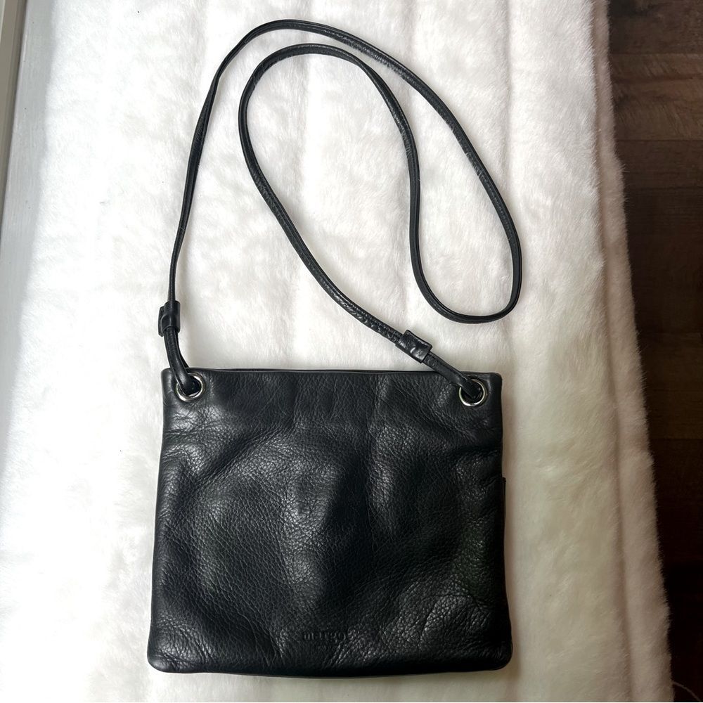 Margot Black Pebbled Leather Crossbody Bag